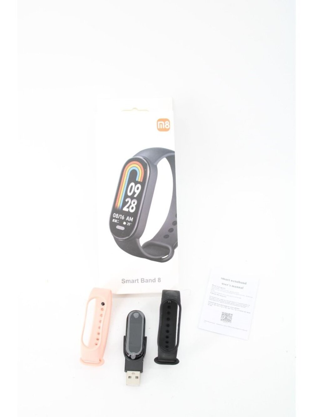 Smart Band 8 UNUSED Working 2 bands Black Pink 94464